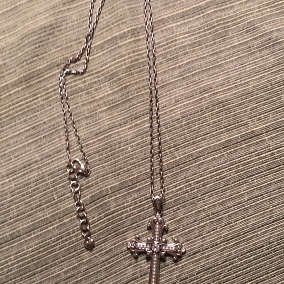 Sterling Silver Cross accented with CZs - Picture 2 of 8